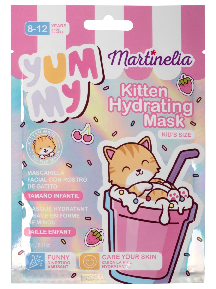 Детская Тканевая маска для лица Котенок от Martinelia + 3