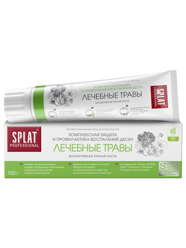 Professional Зубная паста Лечебные травы 100г от Splat + 1
