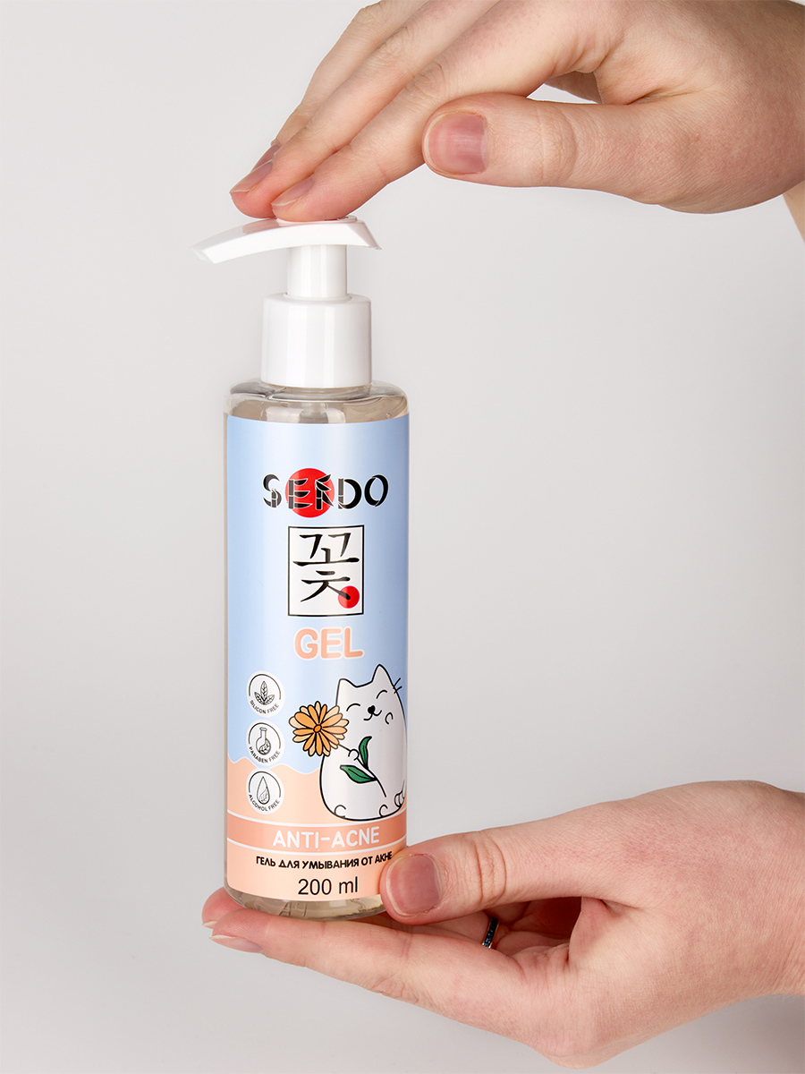 Гель для умывания от акне Anti-acne Cleansing Gel 200мл от Sendo + 4