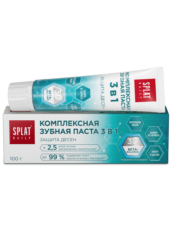 Зубная паста Daily Защита десен 3в1 100г от Splat + 1