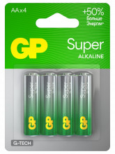 Батарейки алкалиновые Super Alkaline G-Tech LR6 AA 4шт блистер