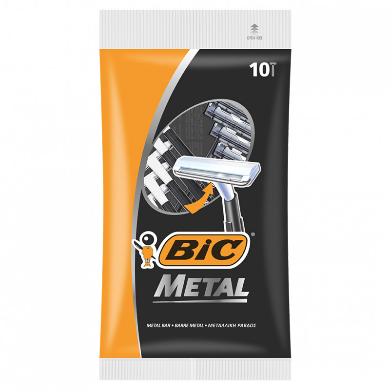Станки для бритья Metal одноразовые 10шт  от Bic + 1