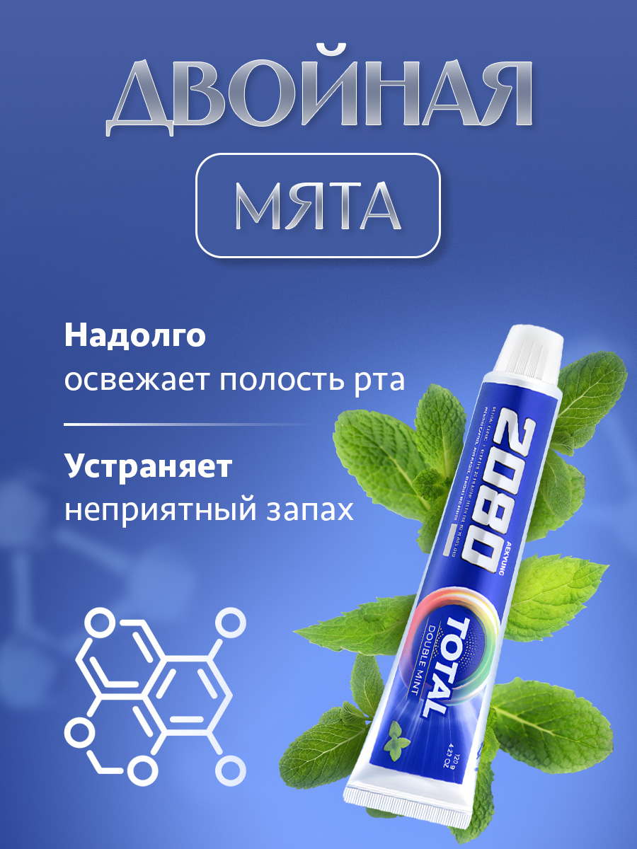 Зубная паста Натуральная мята 120г от Dental Clinic 2080 + 6