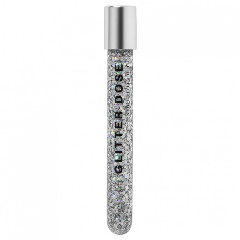 Глиттер на гелевой основе Glitter Dose, тон 02 серебряный от Influence Beauty + 1