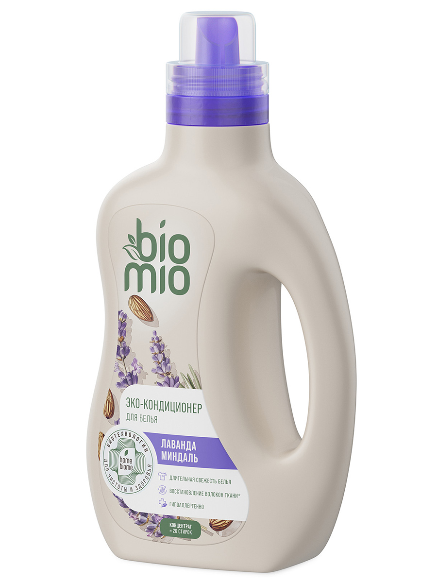 Bio-Soft Экологичный Кондиционер для белья Лаванда - Миндаль 800мл Концентрат от BioMio + 4