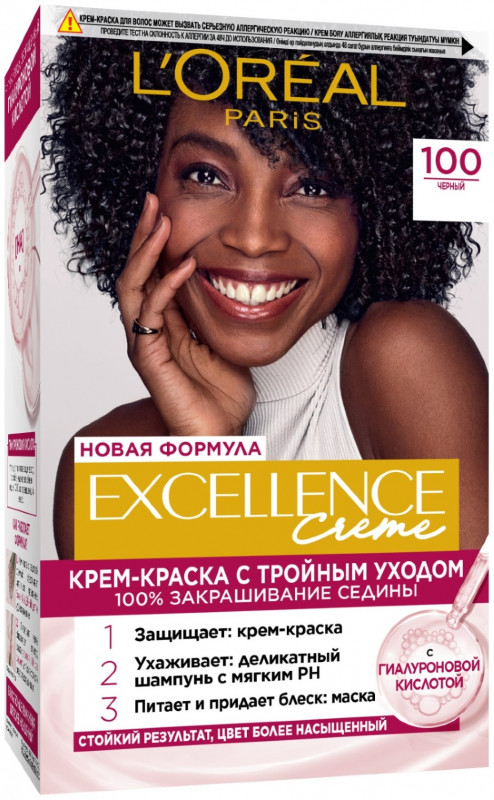 Excellence Стойкая Крем-краска, тон 100 Черный от L'Oreal Paris + 1