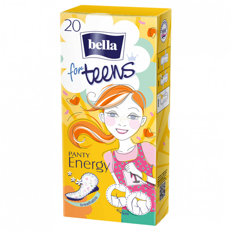 For Teens Ежедневные Прокладки для подростков Energy 20шт от Bella + 1