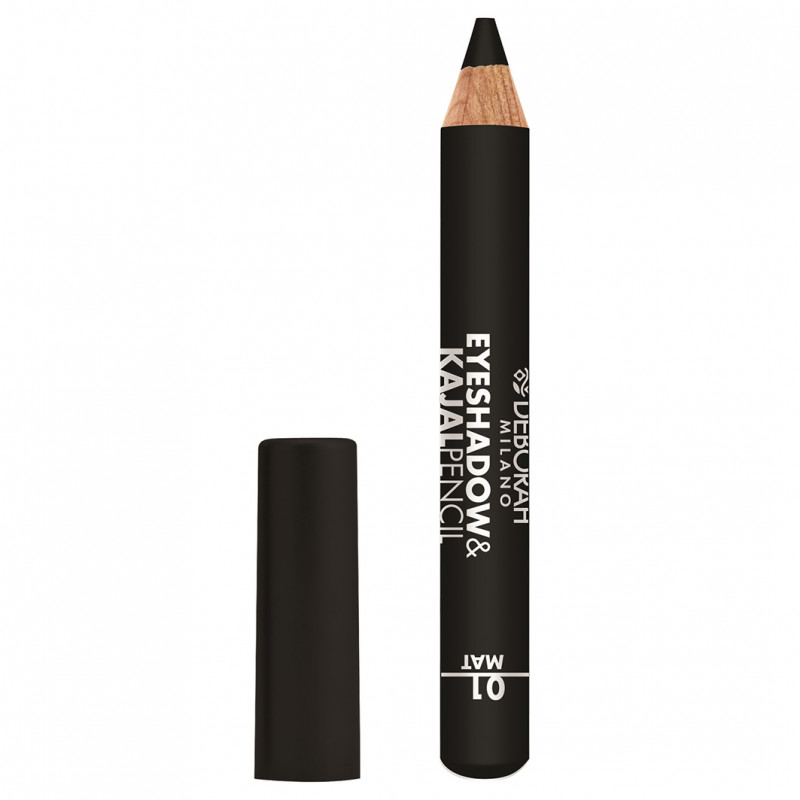 Тени-карандаш Eyeshadow & Kajal Pencil, тон 01 матовый черный от Deborah Milano + 1