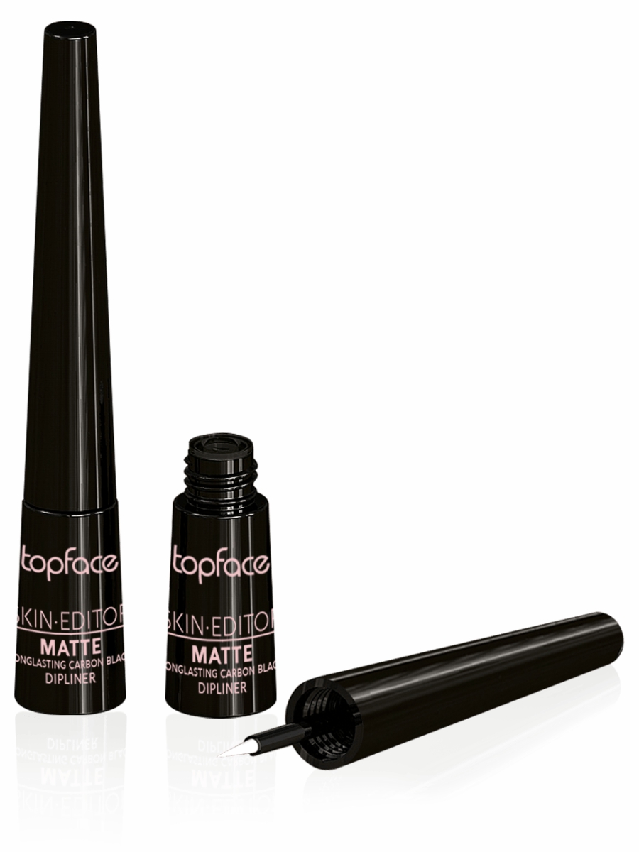 Подводка для глаз матовая Skin Editor Matte Longlasting Carbon Black Dipliner черная от TopFace + 3