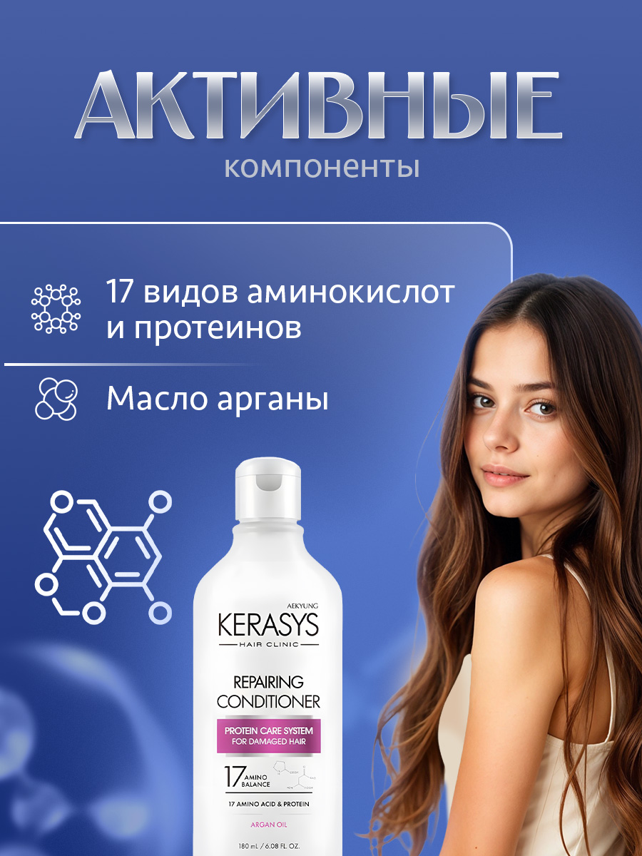 Hair Clinic System Кондиционер для волос Восстанавливающий 180мл от Kerasys + 2