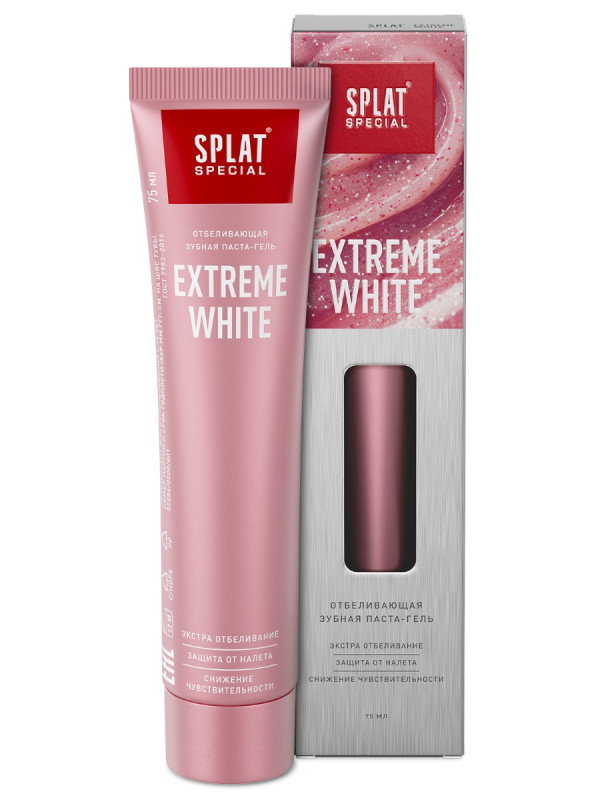 Special Зубная паста-гель отбеливающая Extreme White / Экстра отбеливание 75мл от Splat + 1