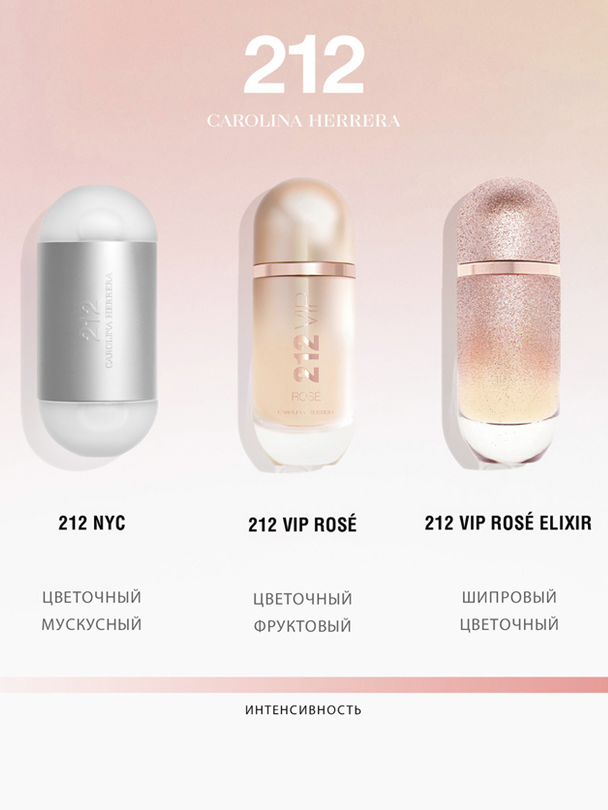 212 VIP Rose Elixir Парфюмерная вода женская 50мл от Carolina Herrera + 5