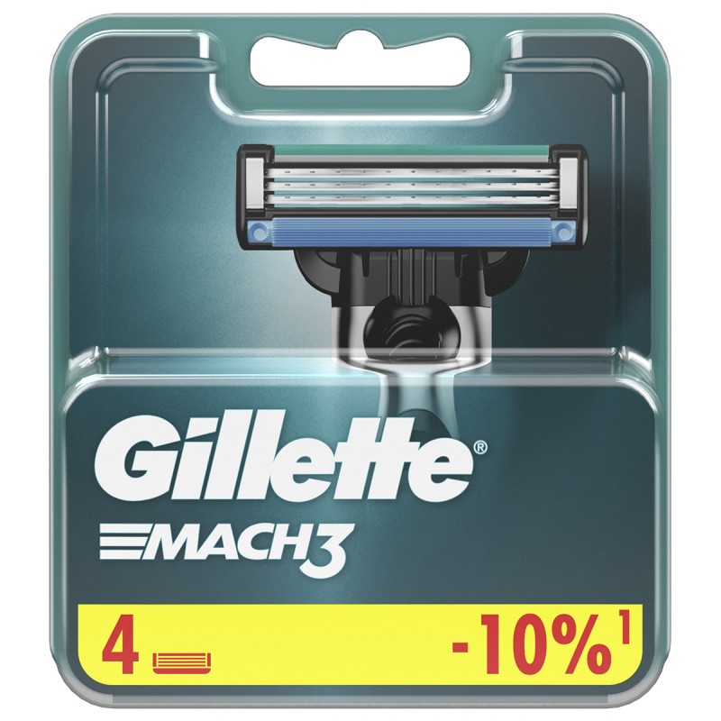 Сменные кассеты Mach3 4шт от Gillette + 1